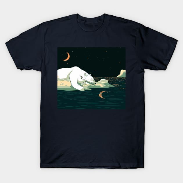 Polar Bear and the Moon T-Shirt by lents